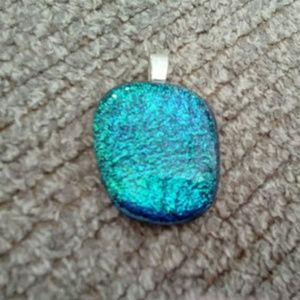 New handmade Dichroic glass pendant -Blue